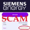 Aplikasi Siemens Energy yang sudah menunjukkan bukti scam.