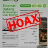 Kasus penipuan digital yang mengatasnamakan Berau Coal semakin marak. Ternyata, aplikasi investari Berau Coal Energi adalah hoax/scam. (foto: facebook/beraucoal)