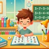 Ilustrasi siswa SD sedang belajar Matematika dengan bantuan kunci jawaban matematika