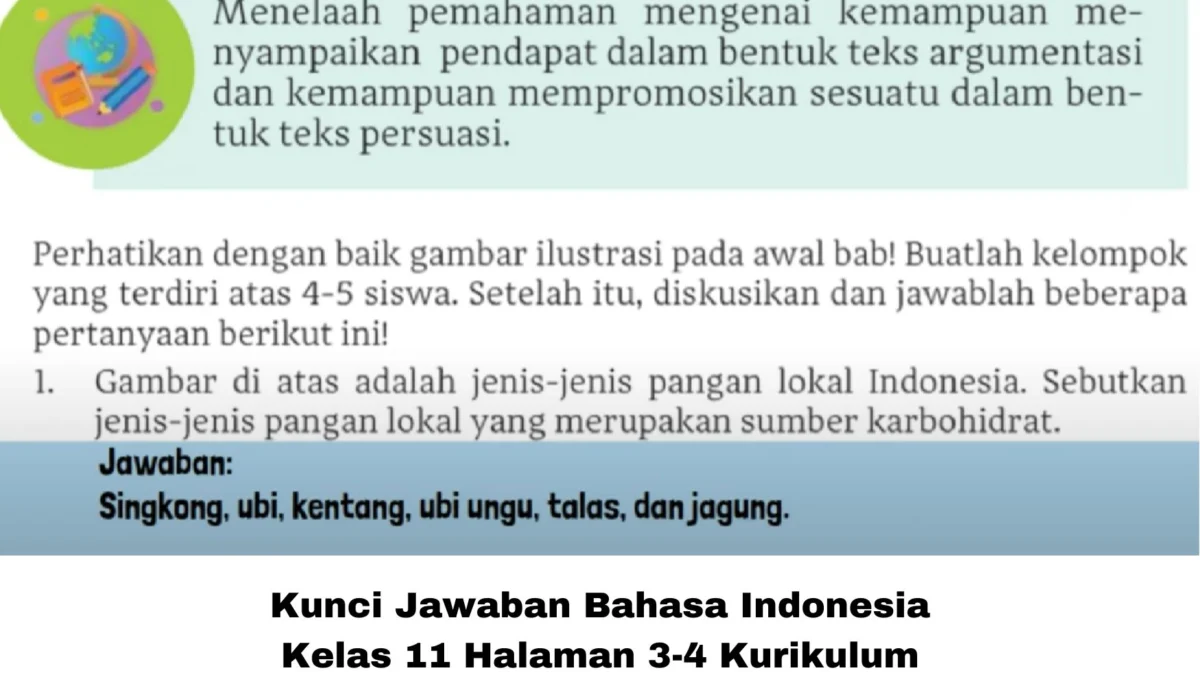 Kunci Jawaban Bahasa Indonesia Kelas 11 Halaman 3-4 Kurikulum Merdeka, Bab 1 Topik Mengenalkan