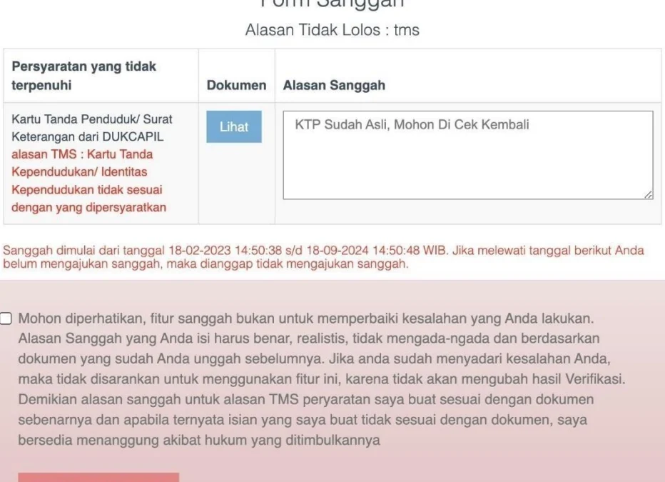 Cara Ajukan Sanggah CPNS 2024 bagi Pelamar TMS Seleksi Administrasi di Link sscasn.bkn.go.id