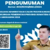 Pengumuman Seleksi Administrasi CPNS Sumsel 2024/ Instagram @bkd.provsumsel