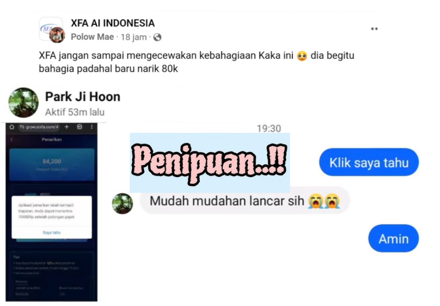Akhirnya Ada Kabar Baik dari Aplikasi XFA AI? Waspada HOAX Para Penipu Akhirnya Ada Kabar Baik dari Aplikasi XFA AI? Waspada HOAX Para Penipu