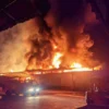 Si jago merah mengamuk di area gudang kapas milik PT Kewalram 2 yang berlokasi di Dusun Cikadaton, Desa Cikahuripan, Kecamatan Cimanggung, Kabupaten Sumedang pada Kamis, 5 September 2024. (Istimewa)
