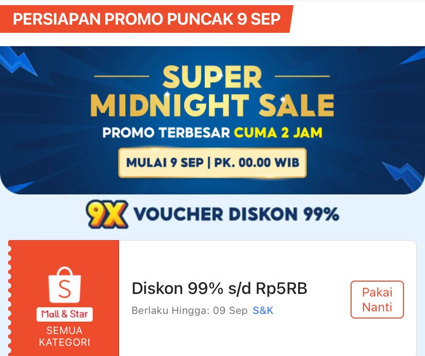 Shopee 9.9 Super Shopping Day, KLAIM Promo Diskon hingga Ongkir Rp 0 ...