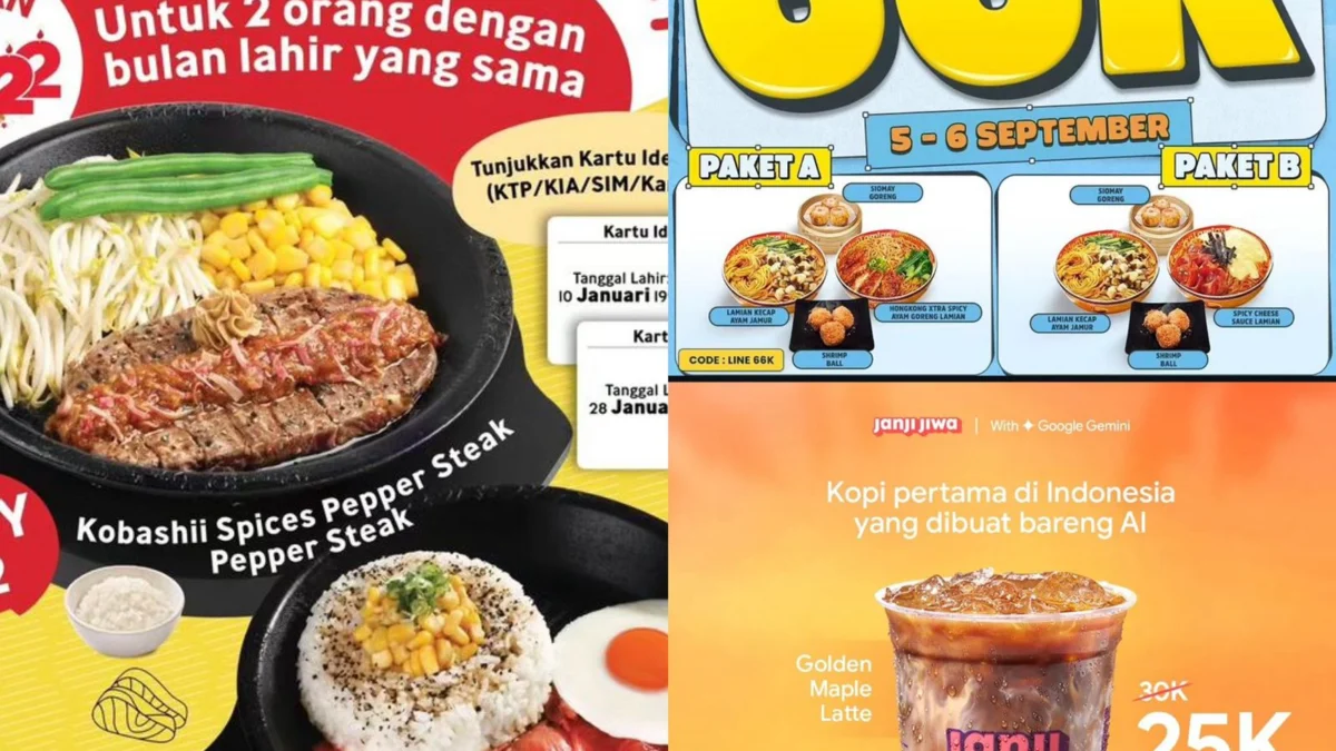 Promo SEPTEMBER, Mulai dari Pepper Lunch, Janji Jiwa, hingga Golden Lamian! Promo SEPTEMBER, Mulai dari Pepper Lunch, Janji Jiwa, hingga Golden Lamian!