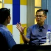 OPTIMIS : Arfi Rafnialdi saat berkunjung ke Kantor Jabar Ekspres, Senin (9/9).