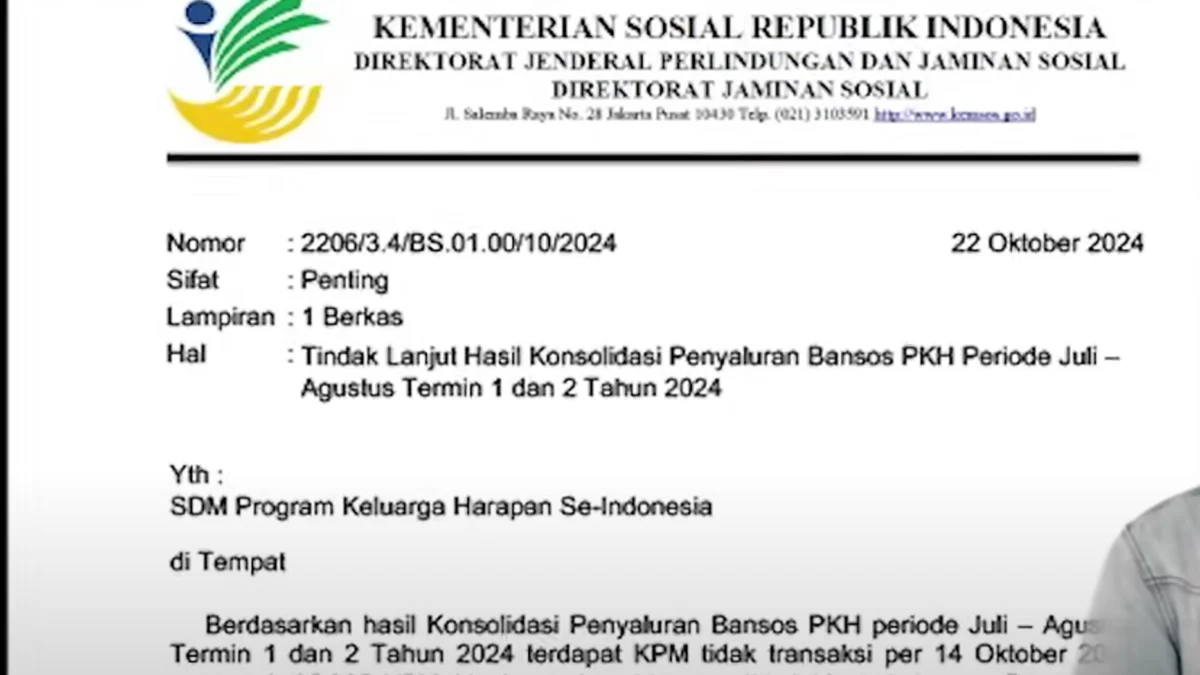 Kemensos mempercepat pencairan bantuan sosial PKH dan BPNT untuk keluarga penerima manfaat. Pencairan dilakukan sebelum 31 Oktober 2024