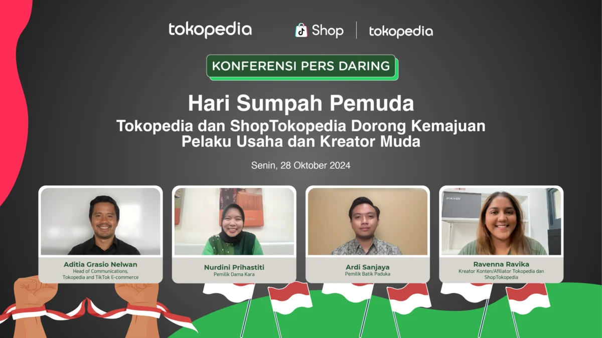 Tokopedia dan ShopTokopedia merayakan Hari Sumpah Pemuda, sampaikan tren belanja online produk fashion dan kesehatan, serta beri panggung bagi pelaku usaha dan kreator muda.
