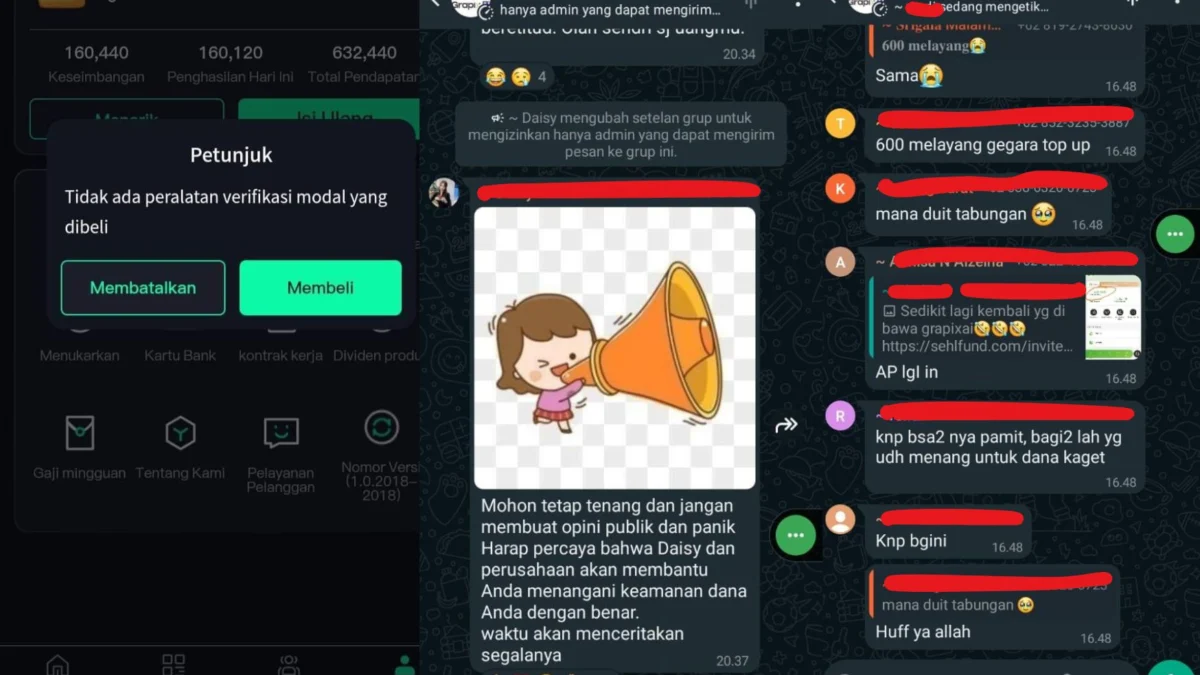 Kabar terbaru bahwa ada syarat untuk dana Grapix AI jika ingin melakukan WD, para korban dipaksa untuk top-up lebih banyak.