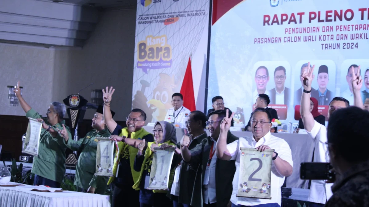 KPU Kota Bandung Bakal Gelar 2 Kali Debat Publik Pilkada Ilustrasi pengundian nomor urut paslon Pilkada Kota Bandung beberapa waktu lalu.