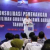 Paslon Dedi - Erwan saat Rakerda dan Konsolidasi bersama Partai Demokrat Jabar, Rabu (9/12)