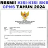 Berikut adalah kisi-kisi PDF SKB CPNS 2024, termasuk jenis tes yang akan dihadapi peserta dan regulasi yang perlu diperhatikan.