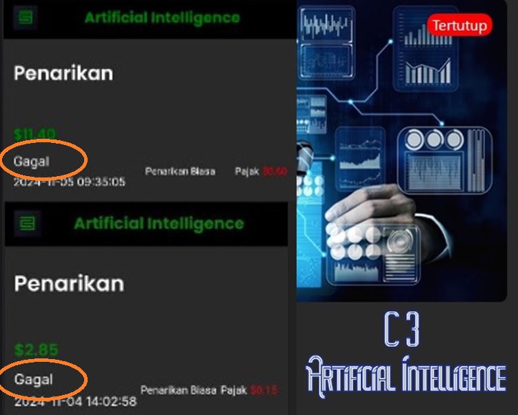 Penarikan yang gagal di Apliaksi C3