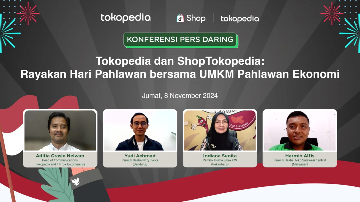 Tokopedia dan ShopTokopedia Rayakan Hari Pahlawan bersama UMKM Lokal dari Pulau Sumatra, Jawa, hingga Sulawesi Tokopedia dan ShopTokopedia Rayakan Hari Pahlawan bersama UMKM Lokal dari Pulau Sumatra, Jawa, hingga Sulawesi