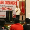 Calon Gubernur Jeje Wiradinata saat membakar semangat Kader Pemuda Demokrat Indonesia, Minggu (3/11).