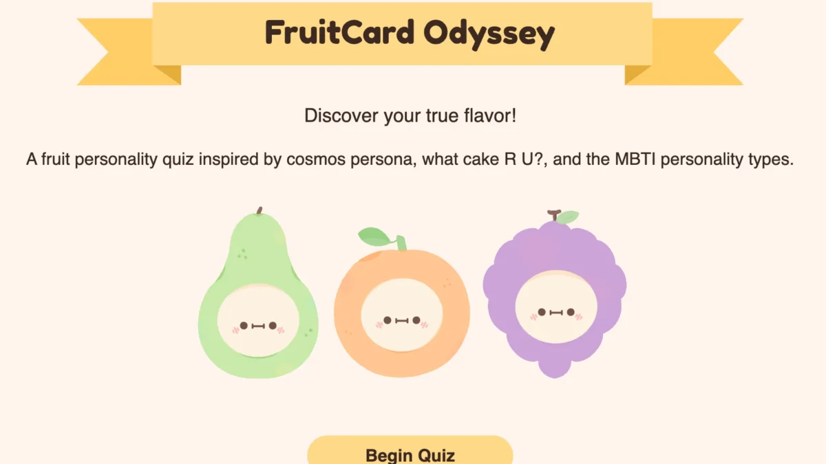Link Tes Personality Quiz FruitCard Odyssey, Ikuti dan Cari Tahu Kamu Termasuk Buah Apa? Link Tes Personality Quiz FruitCard Odyssey, Ikuti dan Cari Tahu Kamu Termasuk Buah Apa?.