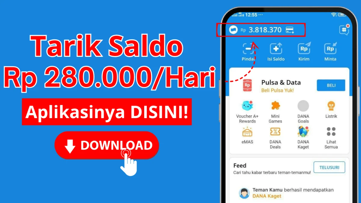 Tarik Saldo Rp 280.000 Cair di DANA & OVO, Gratis Tiap Hari!
