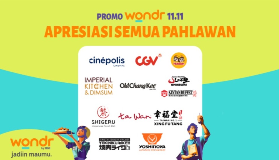Promo 11.11 Wondr, Klaim 11 Promo Serba Ekstra di Beberapa Tempat Ini