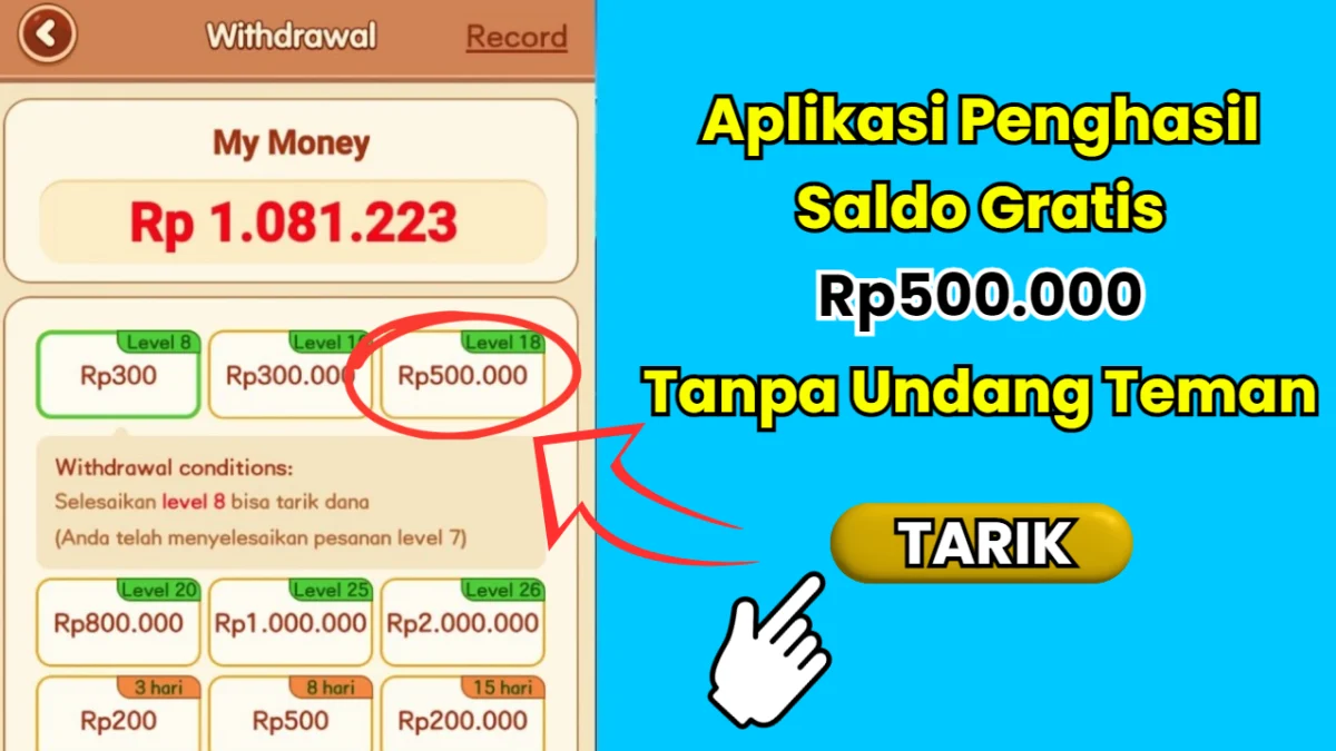 Aplikasi Penghasil Saldo Gratis Tanpa Undang Teman, Sekali Tarik Dapat Rp500.000 Aplikasi Penghasil Saldo Gratis Tanpa Undang Teman, Sekali Tarik Dapat Rp500.000