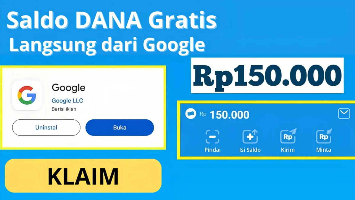 Dapat Saldo DANA Gratis Rp150.000 Langsung dari Google, Berikut Caranya Dapat Saldo DANA Gratis Rp150.000 Langsung dari Google, Berikut Caranya