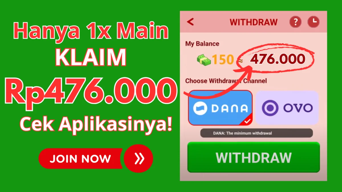 1 Kali Main Dikasih Saldo Rp476.000 ke Dompet DANA Gratis