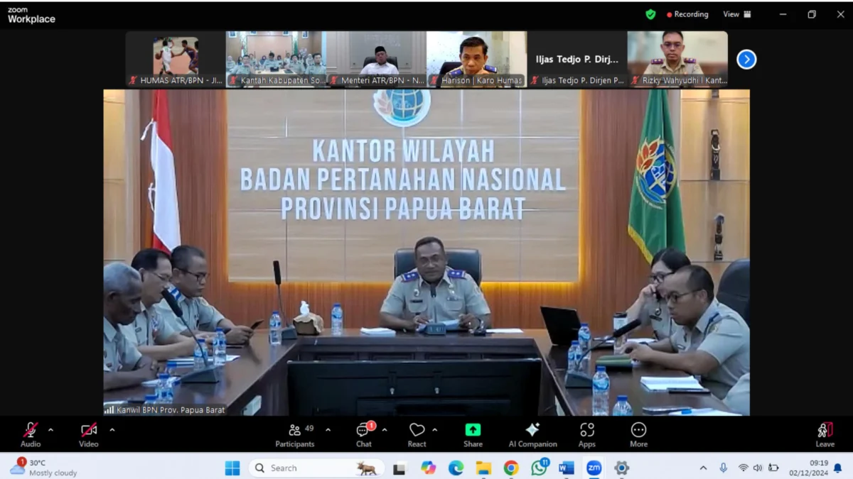 Beri Pengarahan ke Kanwil BPN Provinsi Papua Barat, Menteri Nusron Tekankan Perbaikan dalam Pelayanan Publik