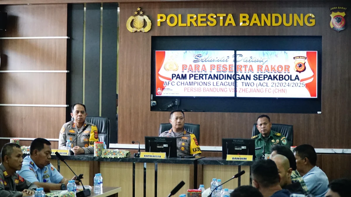 Jelang Persib vs Zhejiang FC, Polresta Bandung Perketat Keamanan Rakor Persib vs Zhejiang/ Istimewa