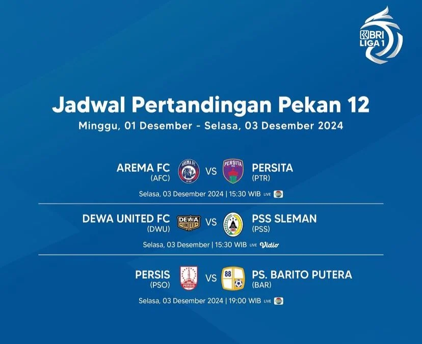 LINK Streaming Persis vs Barito Putera di Pertandingan BRI Liga 1 2024/2025, Hari Ini LINK Streaming Persis vs Barito Putera di Pertandingan BRI Liga 1 2024/2025, Hari Ini