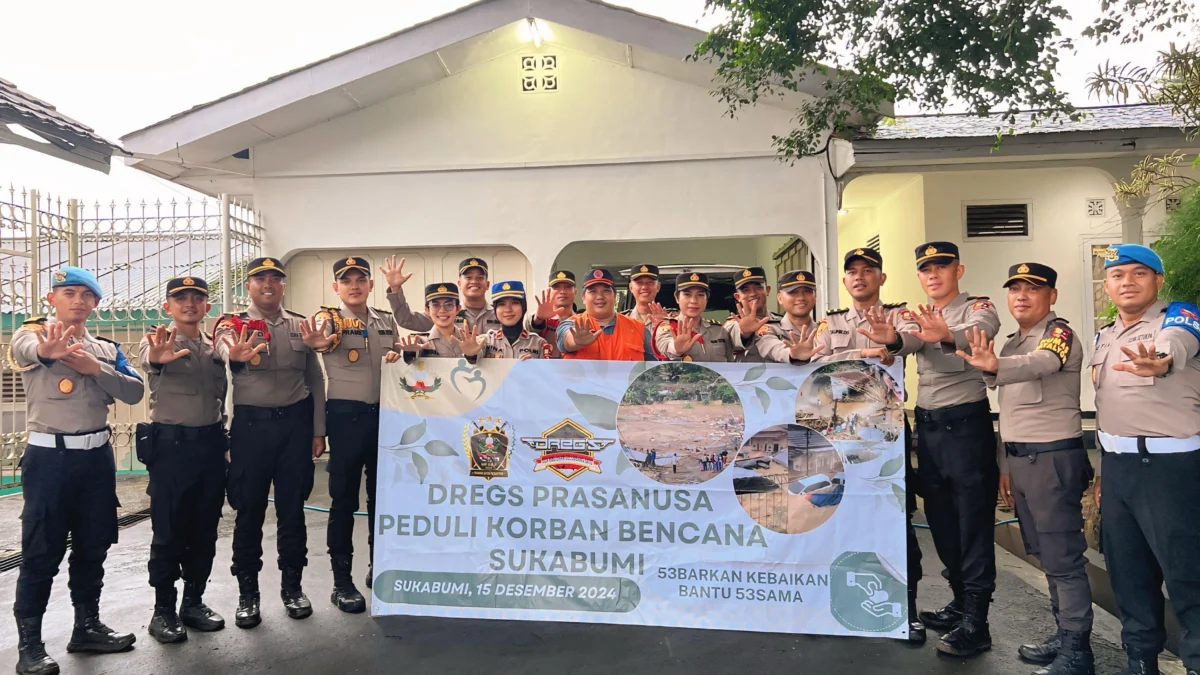 Peduli Bencana Sukabumi, Anggota Kepolisian Leting 28 yang Tengah Jalani Pendidika SIP Angkatan-53 Salurkan Bantuan Sembako Bencana Sukabumi