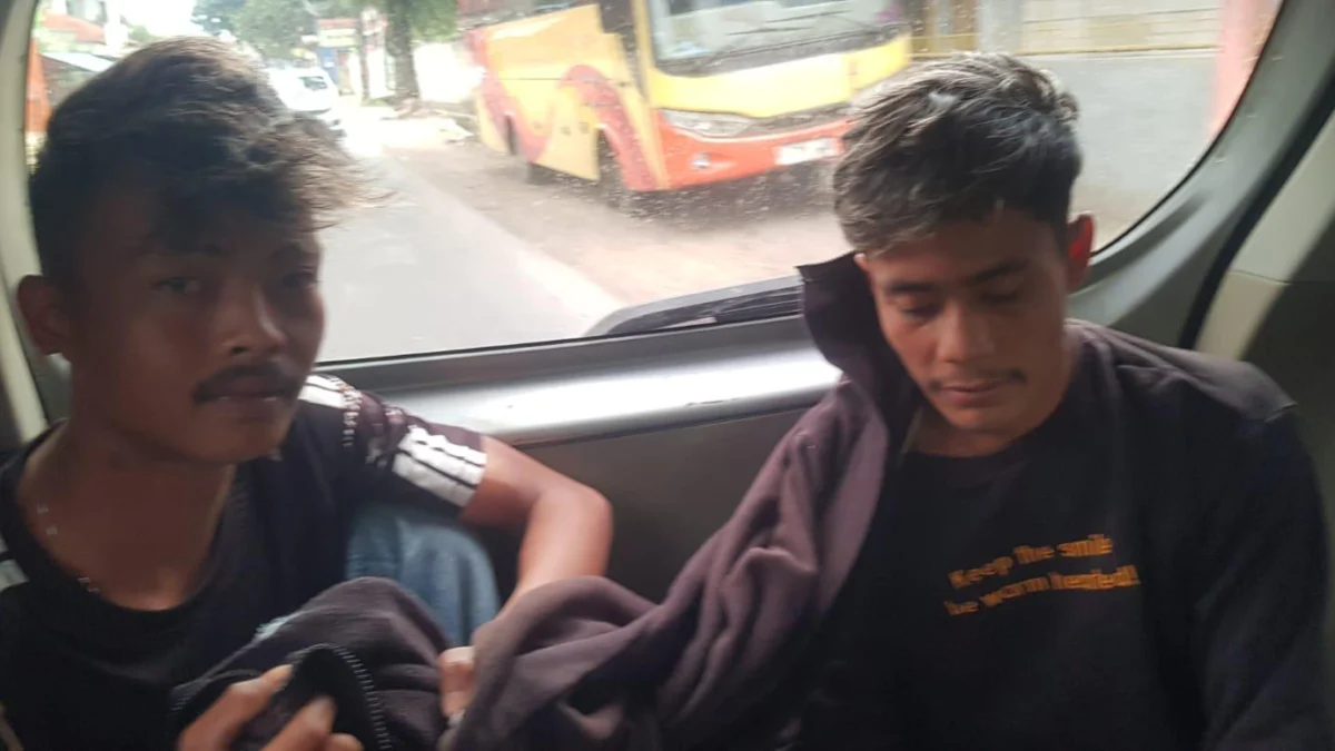 Viral! Aksi Pemalakan di Majalaya, Polisi Amankan 2 Pelaku 2 pelaku aksi pemalakan di Majalaya, Kabupaten Bandung. (Foto/Agni Ilman)