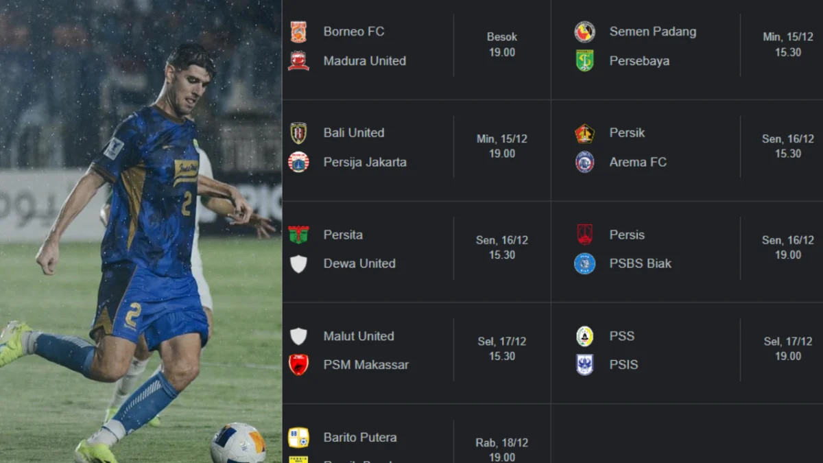 Jadwal Pertandingan BRI Liga 1 2024/2025 Pekan Ke-15, Catat Tanggalnya!