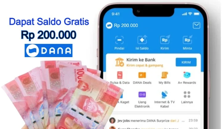 Saldo DANA gratis dengan menjalankan Misi Mudah.