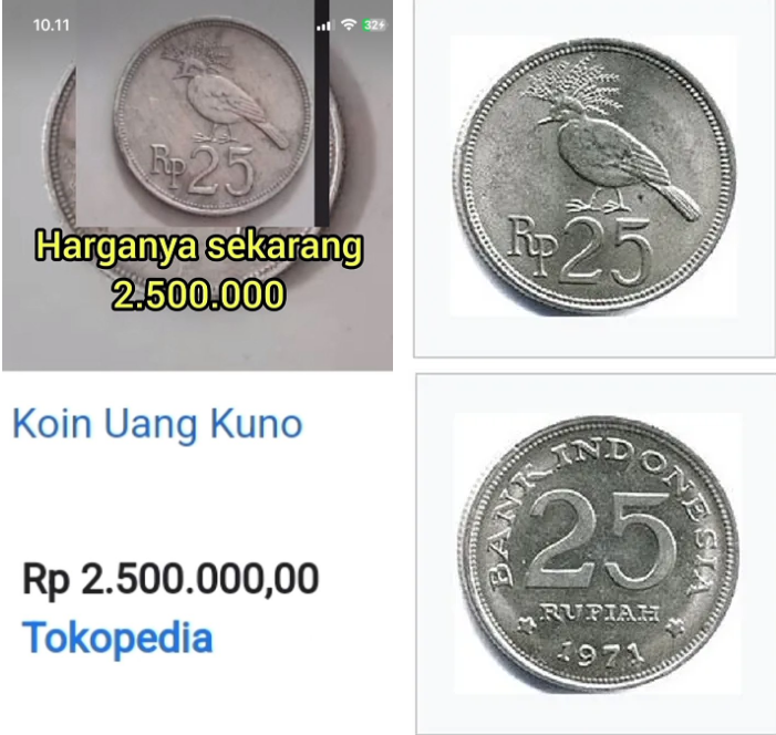 Harga Koin 25 Rupiah 1971 Ini Bisa Dijual Hingga Rp2,5 Juta, Benarkah?