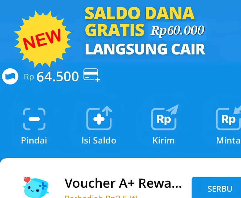 Ambil Bonus Saldo Gratis Rp60.000, Cukup Modal Dompet Elektronik