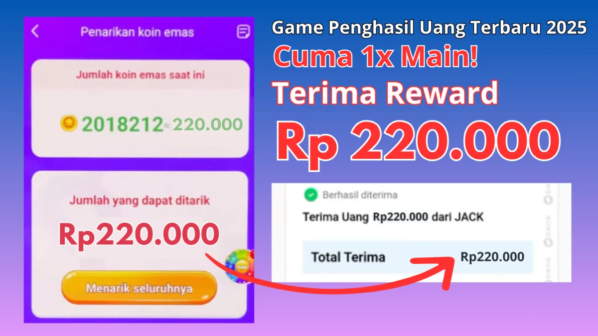 1x Main Cair Rp220.000 di Game Penghasil Uang Terbaru 2025 1x Main Cair Rp220.000 di Game Penghasil Uang Terbaru 2025