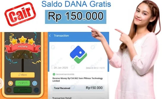 Saldo DANA gratis langsung cair di game ini.