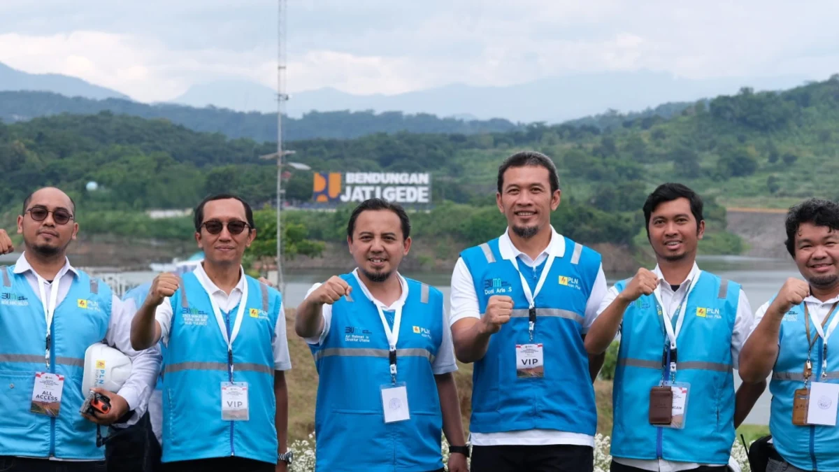 Peresmian Pembangkit Listrik Tenaga Air (PLTA) Jatigede, Sumedang, Jawa Barat pada Senin (20/1)