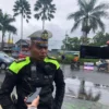 KBO Satlantas Polres Bogor, Iptu Ardian ketika memberikan tanggapan terkait arus lalu lintas kepada awak media di Simpang Gadog, pada Selasa (28/1).