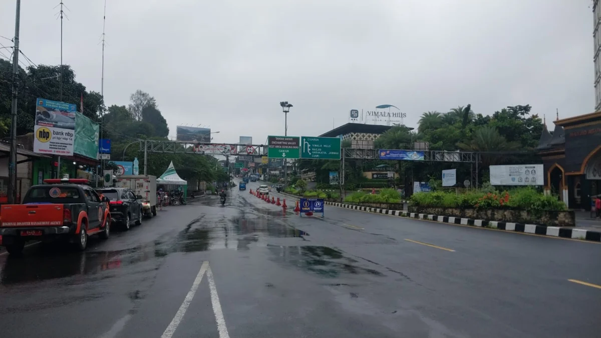 Situasi jalur Puncak pada hari terakhir long weekend, pada Rabu (29/1).