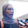 Kabid IKP Diskominfo Jabar, Viky Edya Martina Supaat saat diwawancari Jabar Ekspres di Auditorium Dekanat Unisba, Kota Bandung. Foto: Dimas Rachmatsyah / Jabar Ekspres