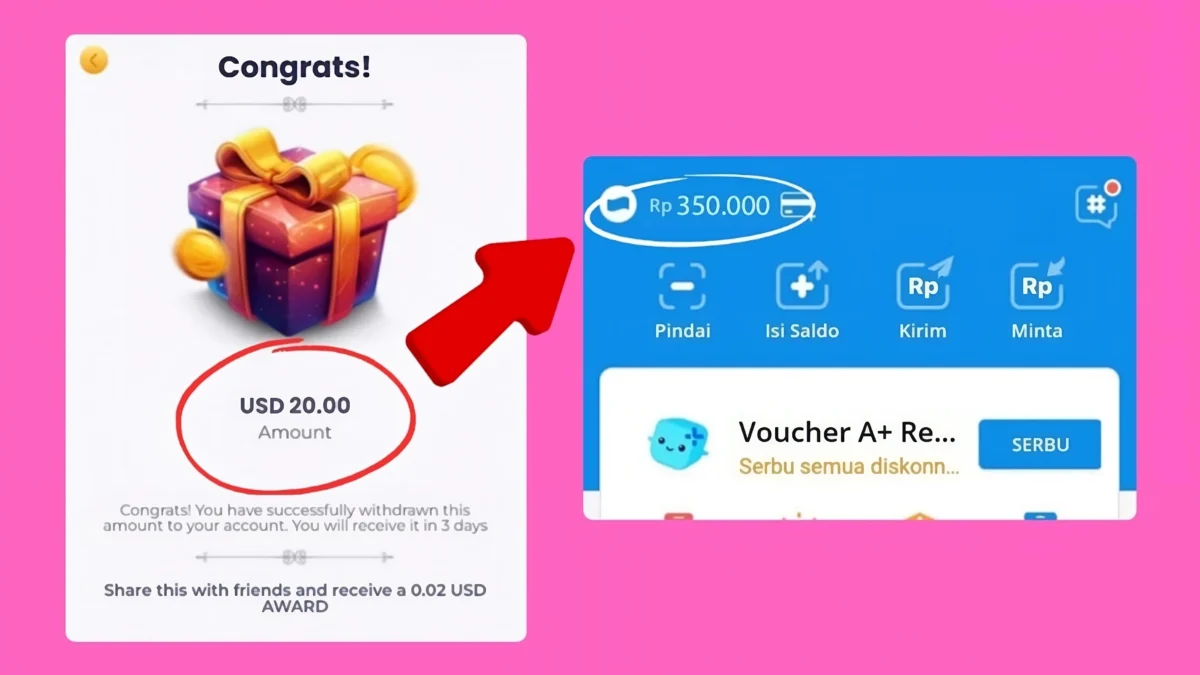 Selesaikan 1 Tugas Aplikasi Penghasil Uang Dapat hingga Rp350.000 Saldo Ewallet Selesaikan 1 Tugas Aplikasi Penghasil Uang Dapat hingga Rp350.000 Saldo Ewallet
