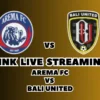 LINK Live Streaming Arema FC vs Bali United Hari Ini, Pekan Ke-21 di BRI Liga 1 2024/2025