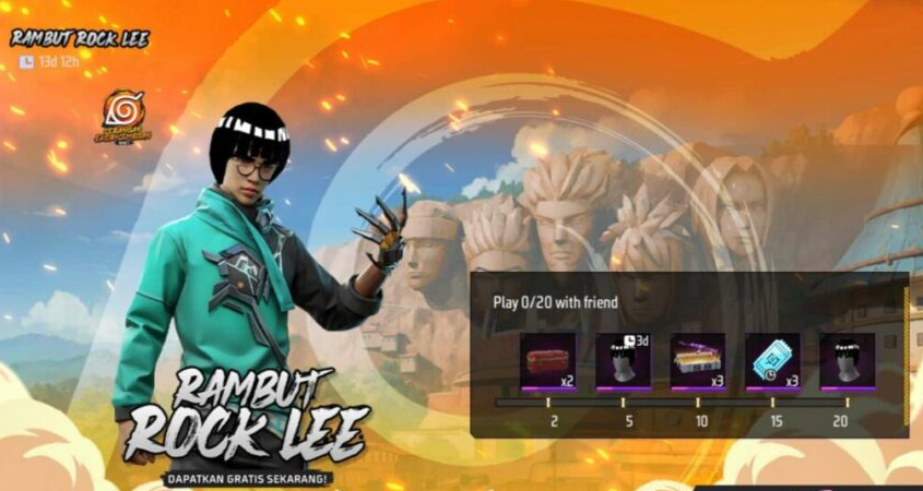 Mau Jadi Master Bela Diri di Free Fire? Begini Cara Dapat Rambut Rock Lee Gratis dari Event FF x Naruto