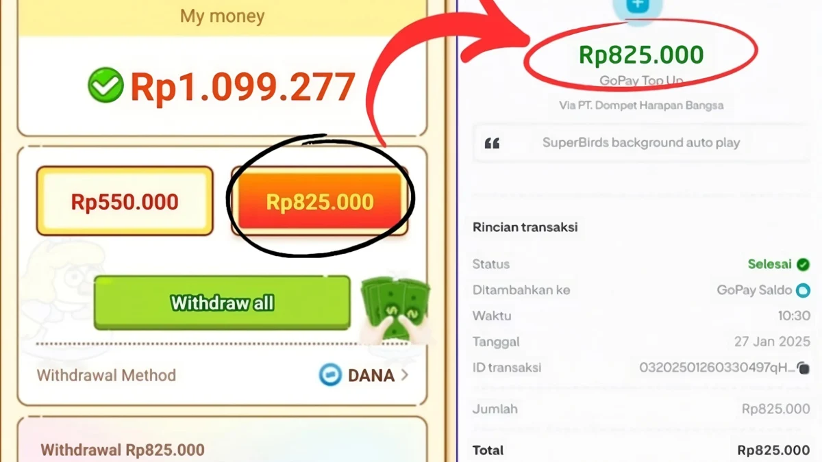 Main 3x Game Penghasil Uang Untung hingga Rp825.000 Saldo Ewallet Gratis Main 3x Game Penghasil Uang Untung hingga Rp825.000 Saldo Ewallet Gratis