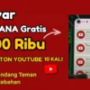 Aplikasi ini nggak main-main, lho! Cuma dengan nonton 10 video, kamu bisa mengantongi saldo gratis Rp600 ribu langsung cair ke akun DANA.