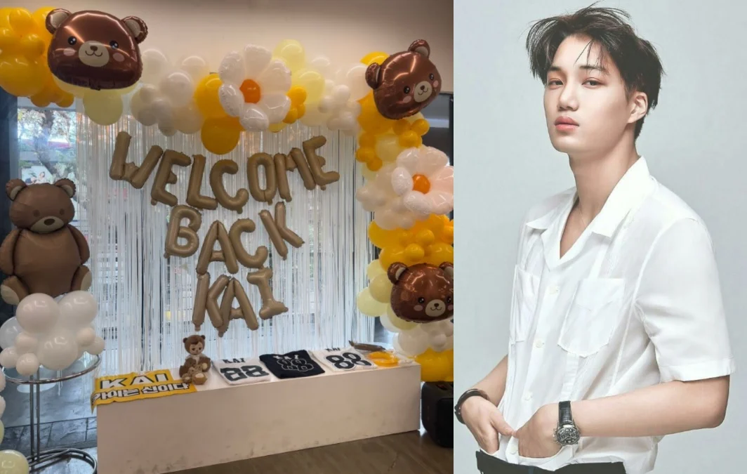 KAI EXO yang hari ini keluar dari tugas wajib militer langsung menajdi trending.