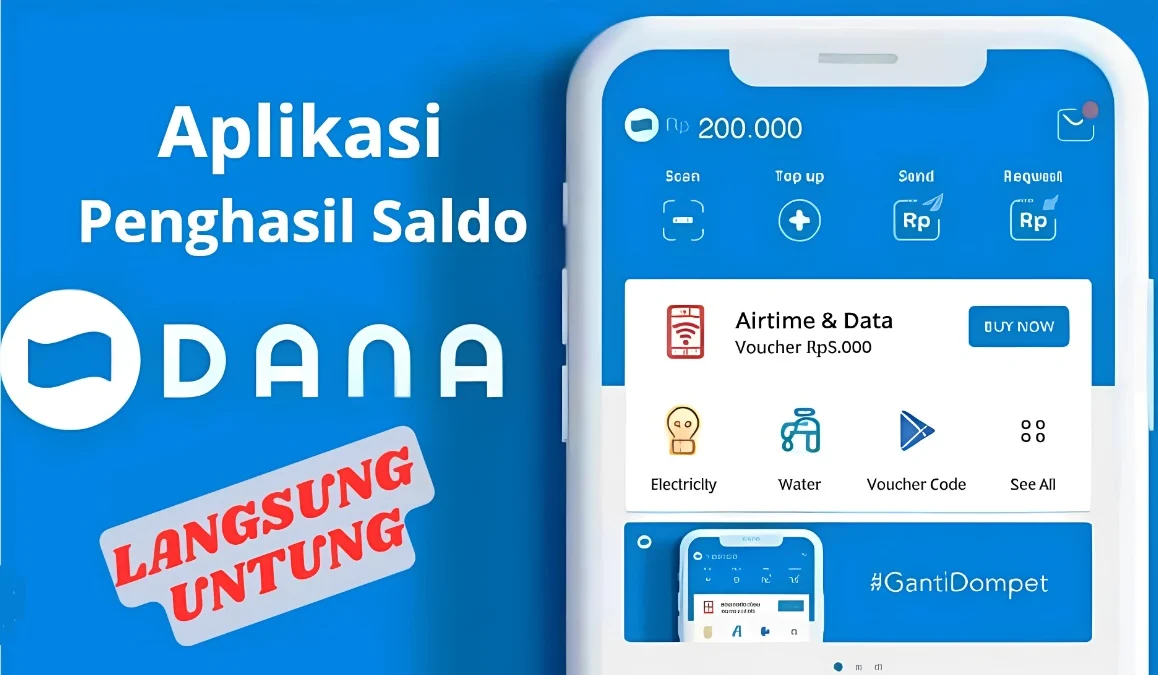 Rekomendasi aplikasi pengahsil saldo DANA gratis pasti Untung.