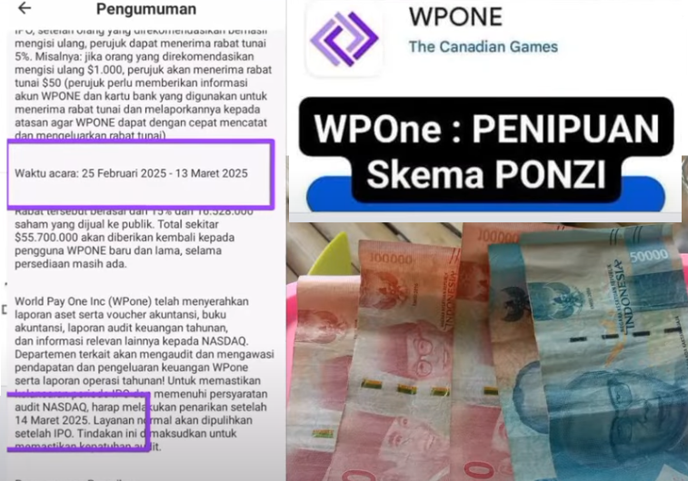 Aplikasi WPONE Terindikasi Scam, Penarikan Uang Tiba-Tiba Terhenti dan Dana Diblokir? Ini Faktanya
