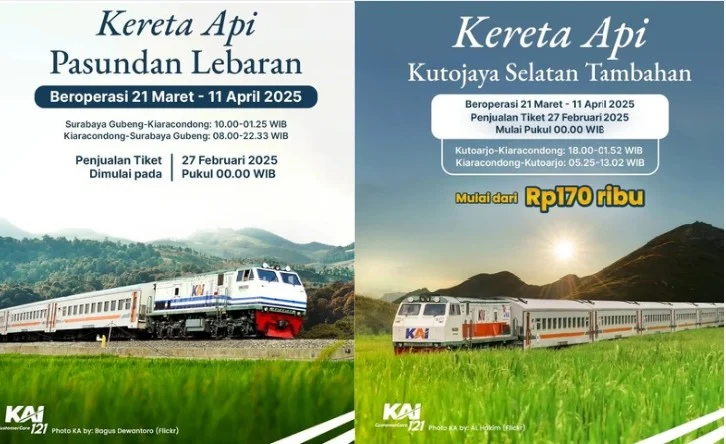 KAI Daop 2 Tambah 2 Lagi Kereta Tambahan Untuk Angkutan Lebaran 2025 Dua kereta api tambahan yang akan dioperasikan KAI Daop 2